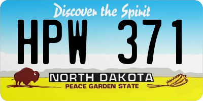 ND license plate HPW371