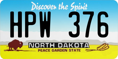 ND license plate HPW376