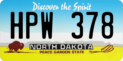 ND license plate HPW378