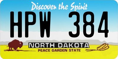 ND license plate HPW384