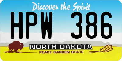 ND license plate HPW386