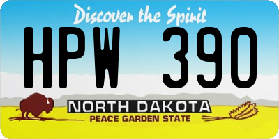ND license plate HPW390