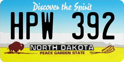 ND license plate HPW392