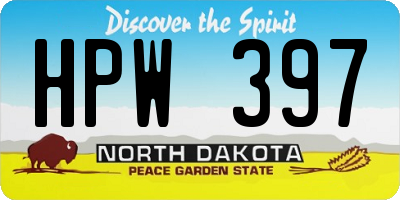 ND license plate HPW397