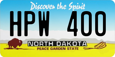 ND license plate HPW400