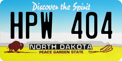 ND license plate HPW404