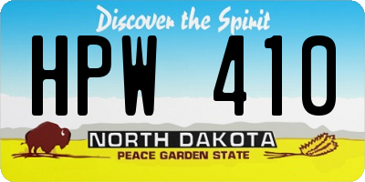ND license plate HPW410