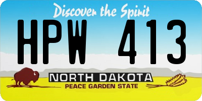 ND license plate HPW413