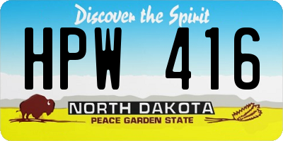 ND license plate HPW416