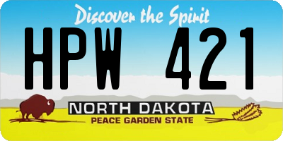 ND license plate HPW421
