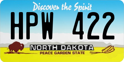 ND license plate HPW422