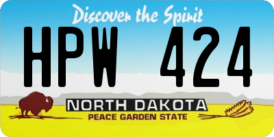 ND license plate HPW424