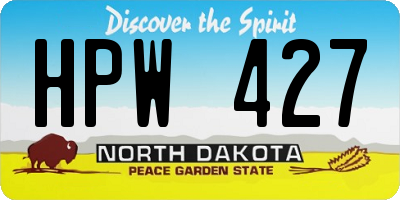 ND license plate HPW427