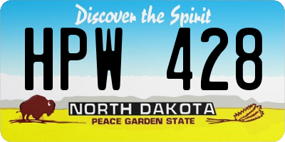 ND license plate HPW428