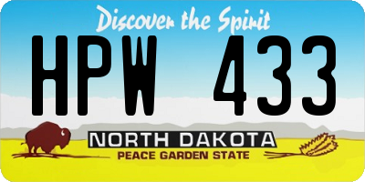 ND license plate HPW433