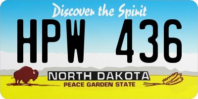 ND license plate HPW436