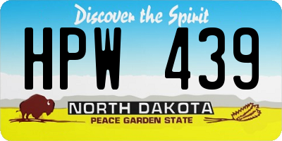 ND license plate HPW439