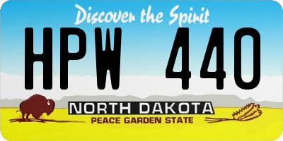 ND license plate HPW440