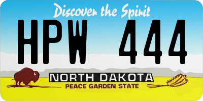 ND license plate HPW444