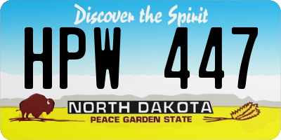 ND license plate HPW447