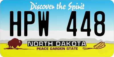 ND license plate HPW448