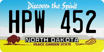 ND license plate HPW452