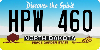 ND license plate HPW460
