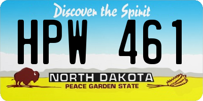 ND license plate HPW461
