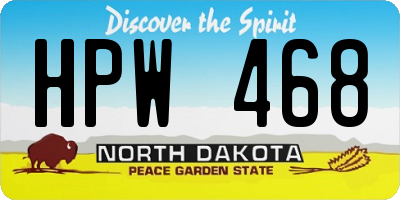 ND license plate HPW468