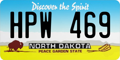 ND license plate HPW469