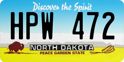ND license plate HPW472