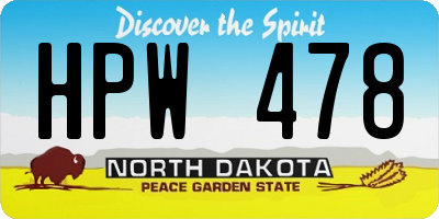 ND license plate HPW478