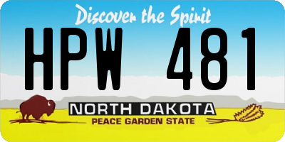 ND license plate HPW481