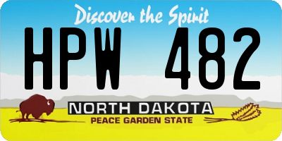 ND license plate HPW482