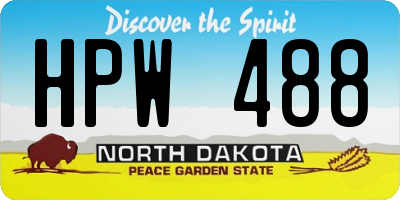 ND license plate HPW488