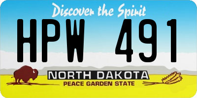 ND license plate HPW491