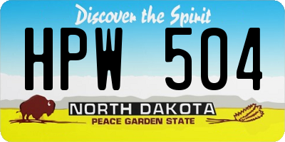ND license plate HPW504