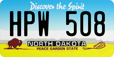 ND license plate HPW508