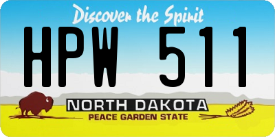 ND license plate HPW511