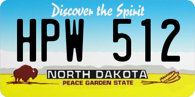 ND license plate HPW512