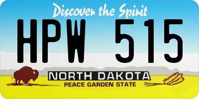 ND license plate HPW515