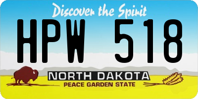 ND license plate HPW518