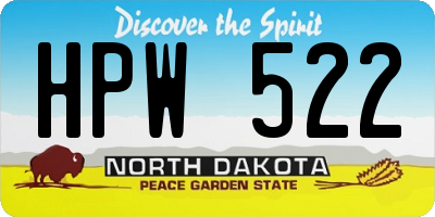 ND license plate HPW522