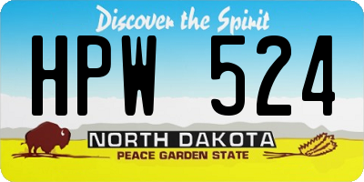 ND license plate HPW524