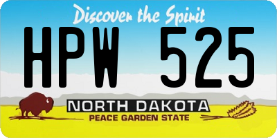 ND license plate HPW525