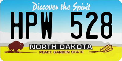 ND license plate HPW528