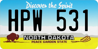 ND license plate HPW531