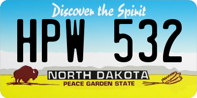 ND license plate HPW532