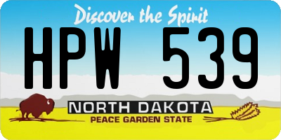 ND license plate HPW539