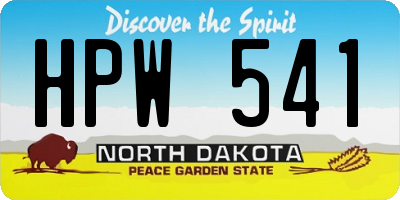 ND license plate HPW541